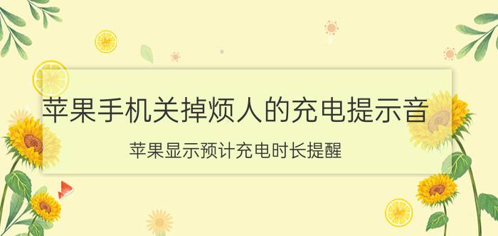 苹果手机关掉烦人的充电提示音 苹果显示预计充电时长提醒？